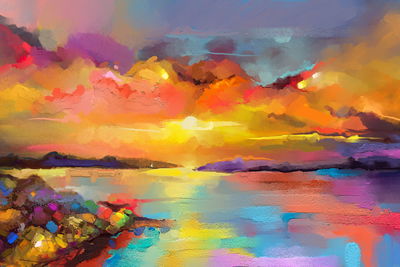 Ljuddämpande tavla - Abstract sunset