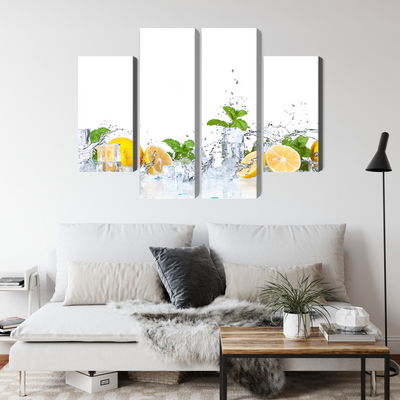 Ljuddämpande tavla - Mint leaves with lemons