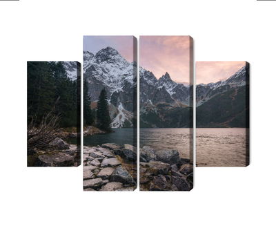 Ljuddämpande tavla - Lake and forest