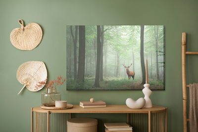 Ljuddämpande tavla - Deer in the misty forest