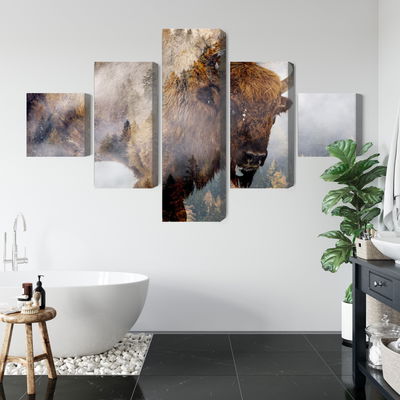 Ljuddämpande tavla - A bison on the background