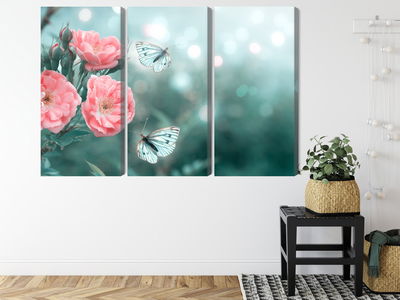 Ljuddämpande tavla - Delicate flowers and 3d