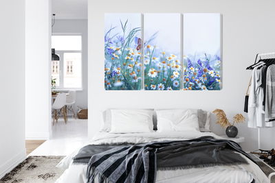 Ljuddämpande tavla - Butterfly and wildflowers