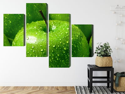 Ljuddämpande tavla - Green apples on a macro scale