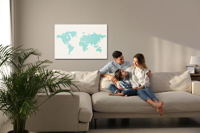 Ljuddämpande tavla - World map made of dots