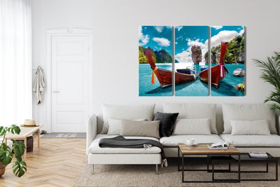 Ljuddämpande tavla - Boats at the andaman sea