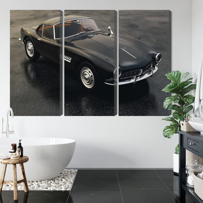 Ljuddämpande tavla - Vintage black sports car