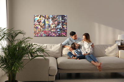 Ljuddämpande tavla - Colorful futuristic