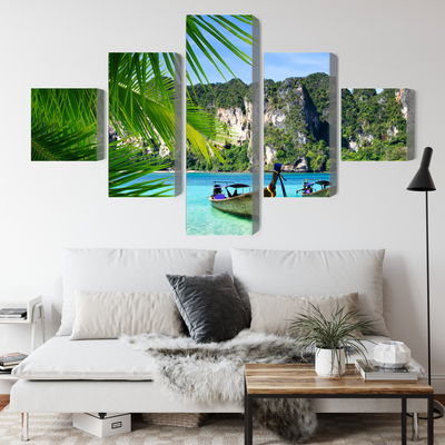 Ljuddämpande tavla - Tropical landscape 3d