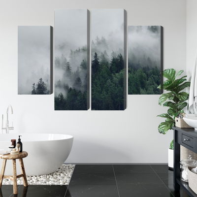 Ljuddämpande tavla - Green misty forest