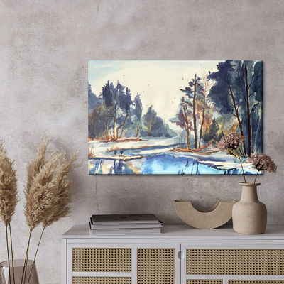 Ljuddämpande tavla - A winter landscape as if