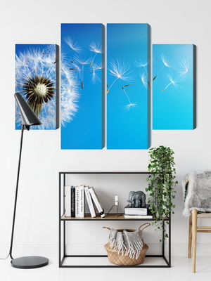 Ljuddämpande tavla - Dandelion with flying seeds