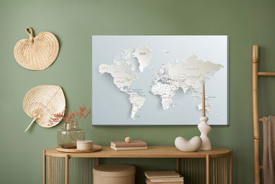 Ljuddämpande tavla - World map with 3d effect