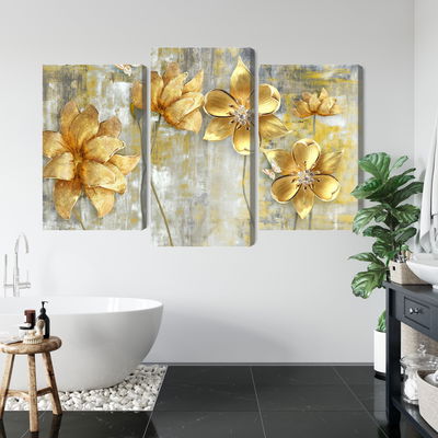 Ljuddämpande tavla - Decorative flowers in shades