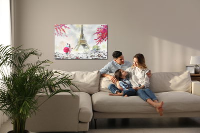 Ljuddämpande tavla - In love by the eiffel tower