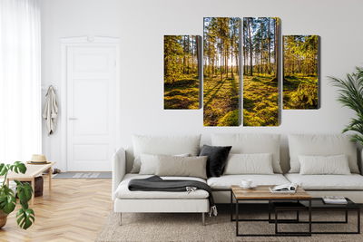 Ljuddämpande tavla - 3d sunny forest landscape