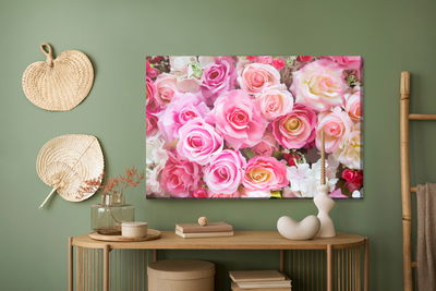 Ljuddämpande tavla - 3d multi-colored roses