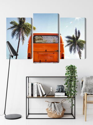 Ljuddämpande tavla - Retro car between palm trees