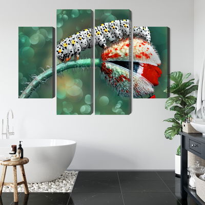 Ljuddämpande tavla - A caterpillar and a ladybug