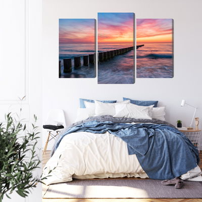 Ljuddämpande tavla - The baltic sea with wooden