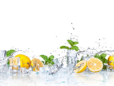 Ljuddämpande tavla - Mint leaves with lemons