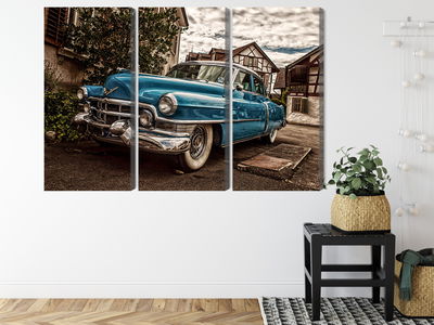 Ljuddämpande tavla - A blue cadillac eldorado