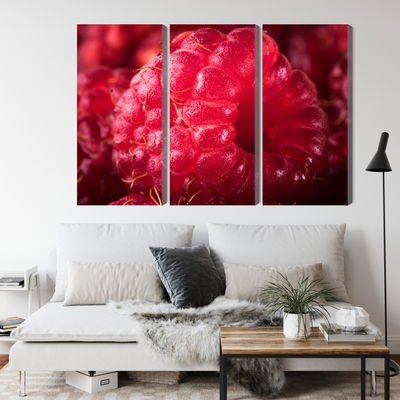 Ljuddämpande tavla - Raspberries on a macro scale