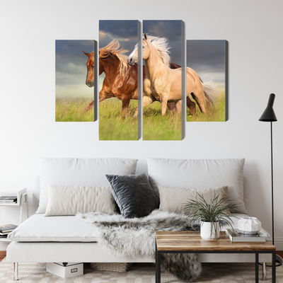 Ljuddämpande tavla - Horses galloping in a 3d