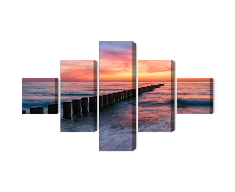 Ljuddämpande tavla - The baltic sea with wooden