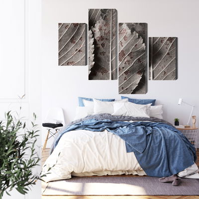 Ljuddämpande tavla - Gray leaves on a macro scale