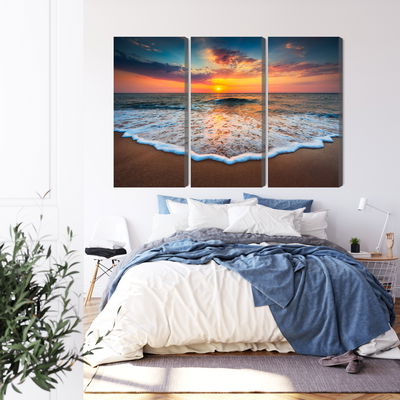 Ljuddämpande tavla - Sunset on the sea 3d