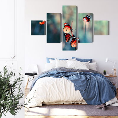 Ljuddämpande tavla - Colorful butterflies