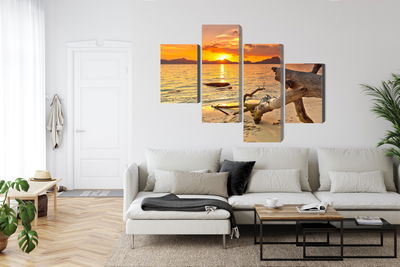 Ljuddämpande tavla - Sea landscape at sunset