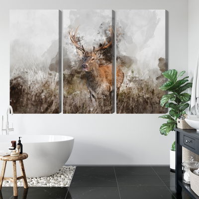 Ljuddämpande tavla - A deer painted with 3d