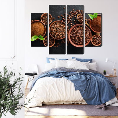 Ljuddämpande tavla - Ground coffee and beans