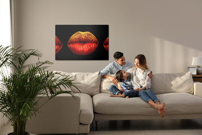 Ljuddämpande tavla - Painted lips