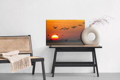 Ljuddämpande tavla - Flying cranes