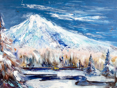 Ljuddämpande tavla - Winter mountain landscape