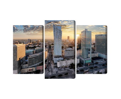 Ljuddämpande tavla - Warsaw skyscrapers at sunset