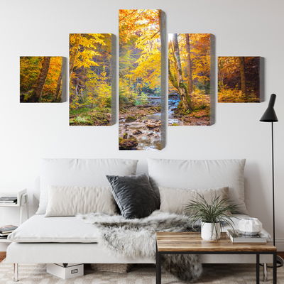 Ljuddämpande tavla - 3d autumn forest landscape