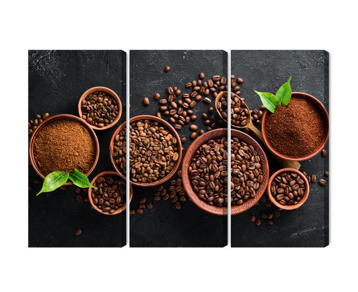 Ljuddämpande tavla - Ground coffee and beans