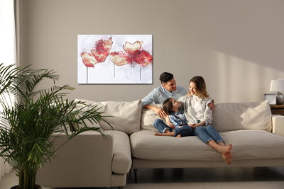 Ljuddämpande tavla - Abstract poppy flowers