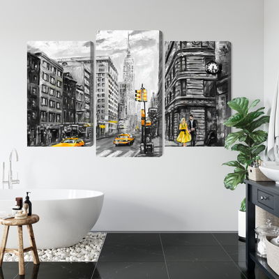 Ljuddämpande tavla - View of the street of new