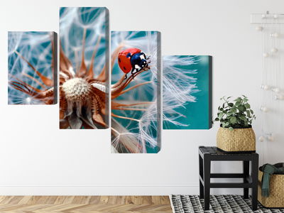 Ljuddämpande tavla - Ladybug on a dandelion