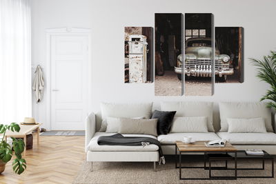 Ljuddämpande tavla - Old car in vintage style