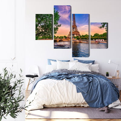 Ljuddämpande tavla - Eiffel tower and seine river