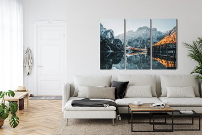 Ljuddämpande tavla - Italian lake braies 3d