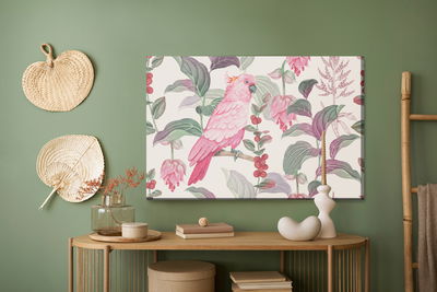 Ljuddämpande tavla - Of tropical pink parrot