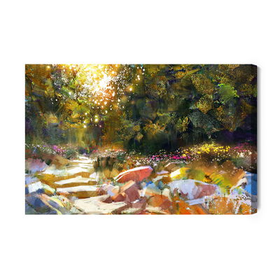 Ljuddämpande tavla - Trees and autumn flowers