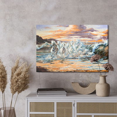 Ljuddämpande tavla - Horses at the seaside